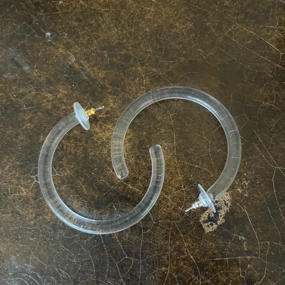 J Crew clear hoop earrings